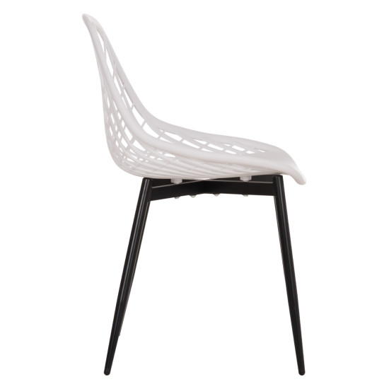 ΚΑΡΕΚΛΑ ΠΟΛΥΠΡΟΠΥΛΕΝΙΟΥ ΛΕΥΚΗ LIO ΜΕ ΜΕΤΑΛΛΙΚΑ ΠΟΔΙΑ ΜΑΥΡΑ HM9524.01 52x53x82Υ εκ. - 4τεμ **