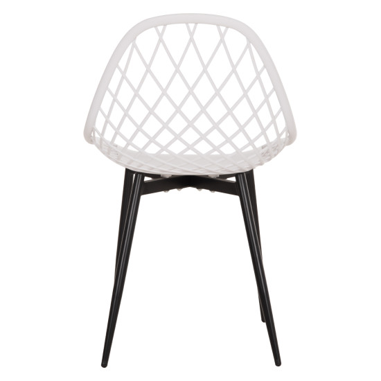 ΚΑΡΕΚΛΑ ΠΟΛΥΠΡΟΠΥΛΕΝΙΟΥ ΛΕΥΚΗ LIO ΜΕ ΜΕΤΑΛΛΙΚΑ ΠΟΔΙΑ ΜΑΥΡΑ HM9524.01 52x53x82Υ εκ. - 4τεμ **