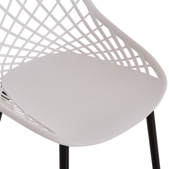 ΚΑΡΕΚΛΑ ΠΟΛΥΠΡΟΠΥΛΕΝΙΟΥ ΛΕΥΚΗ LIO ΜΕ ΜΕΤΑΛΛΙΚΑ ΠΟΔΙΑ ΜΑΥΡΑ HM9524.01 52x53x82Υ εκ. - 4τεμ **