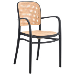 Πολυθρονα πολυπροπυλενιου flow hm5938.02 μαυρη και μπεζ 56x52,5x85,5υεκ. **