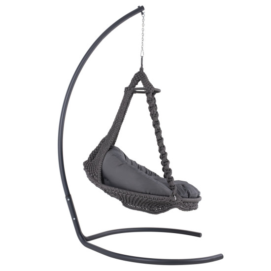 Κρεμαστη φωλια august μακραμε-μεταλλο ανθρακι hm5922.10 123x113x145υεκ. **