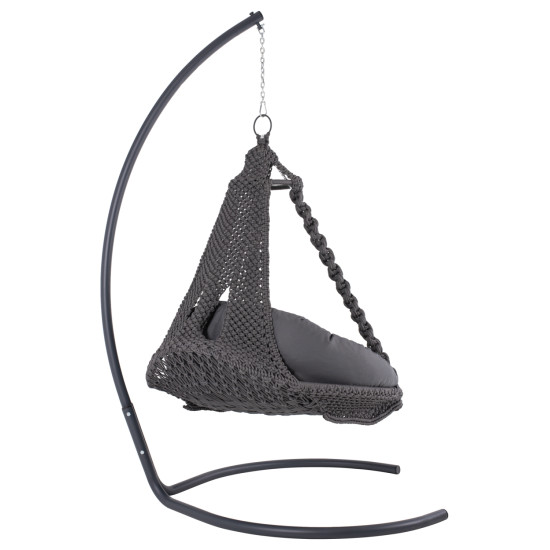 Κρεμαστη φωλια august μακραμε-μεταλλο ανθρακι hm5922.10 123x113x145υεκ. **