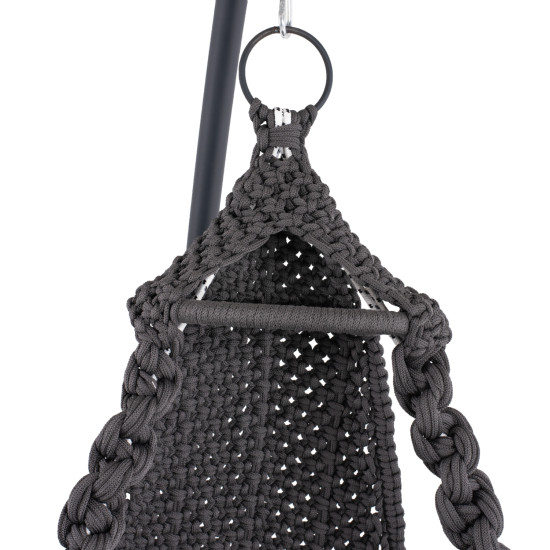 Κρεμαστη φωλια august μακραμε-μεταλλο ανθρακι hm5922.10 123x113x145υεκ. **