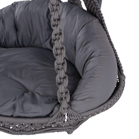 Κρεμαστη φωλια august μακραμε-μεταλλο ανθρακι hm5922.10 123x113x145υεκ. **