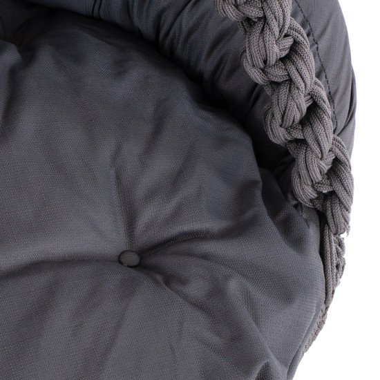 Κρεμαστη φωλια august μακραμε-μεταλλο ανθρακι hm5922.10 123x113x145υεκ. **