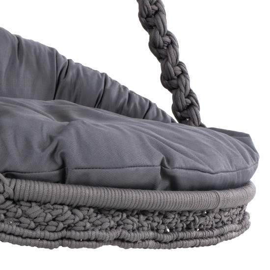 Κρεμαστη φωλια august μακραμε-μεταλλο ανθρακι hm5922.10 123x113x145υεκ. **