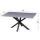 Τραπεζι σαλονιου hm9470.05 grey marble-μαυρη μεταλ.βαση 120x60x45,5yεκ. **