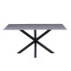 Τραπεζι σαλονιου hm9470.05 grey marble-μαυρη μεταλ.βαση 120x60x45,5yεκ. **