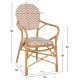 Πολυθρονα αλουμινιου bamboo look φυσικο - λευκο hm5928.03 55x58x95 εκ. **
