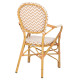 Πολυθρονα αλουμινιου bamboo look φυσικο - λευκο hm5928.03 55x58x95 εκ. **