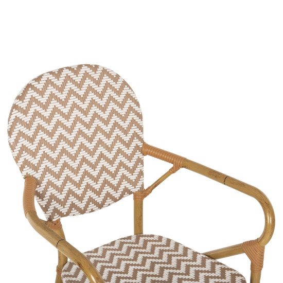 Πολυθρονα αλουμινιου bamboo look φυσικο - λευκο hm5928.03 55x58x95 εκ. **