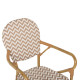 Πολυθρονα αλουμινιου bamboo look φυσικο - λευκο hm5928.03 55x58x95 εκ. **