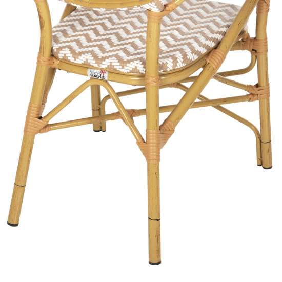 Πολυθρονα αλουμινιου bamboo look φυσικο - λευκο hm5928.03 55x58x95 εκ. **
