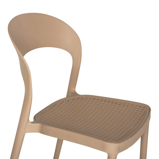 Καρεκλα πολυπροπυλενιου καπουτσινο cleo hm5936.03 49x54,5x80,5y εκ. **
