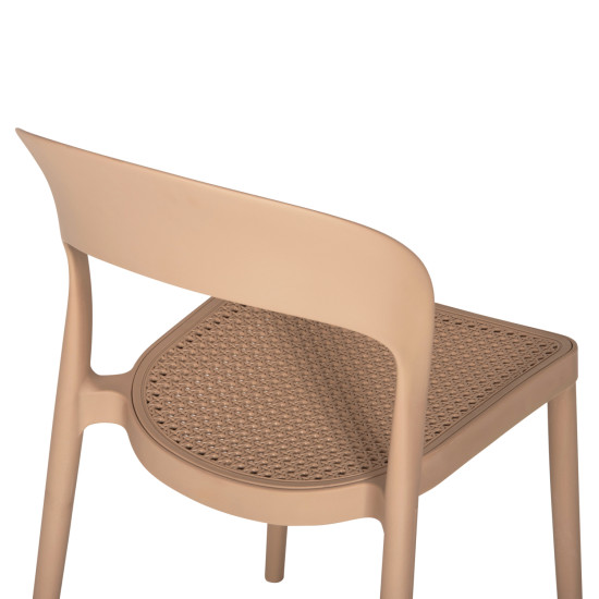 Καρεκλα πολυπροπυλενιου καπουτσινο cleo hm5936.03 49x54,5x80,5y εκ. **