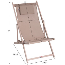 Σεζλονγκ επαγγελματικη kea hm5076.03 αλουμινιο & textilene σαμπανι 59,5x102,5x94υεκ **