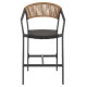 Σκαμπο αλουμινιου hm5892.15 μεσαιου υψουσ rattan & textline μαυρο μπεζ 55x56,5x99υ **