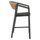 Σκαμπο αλουμινιου hm5892.15 μεσαιου υψουσ rattan & textline μαυρο μπεζ 55x56,5x99υ **