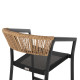 Σκαμπο αλουμινιου hm5892.15 μεσαιου υψουσ rattan & textline μαυρο μπεζ 55x56,5x99υ **