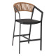 Σκαμπο αλουμινιου hm5892.15 μεσαιου υψουσ rattan & textline μαυρο μπεζ 55x56,5x99υ **