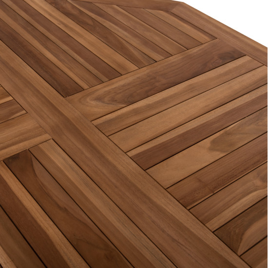 Τραπεζι πολυγωνο kendall πτυσσομενο hm9545 teak σε φυσικο χρωμα 120x120x75yεκ. **