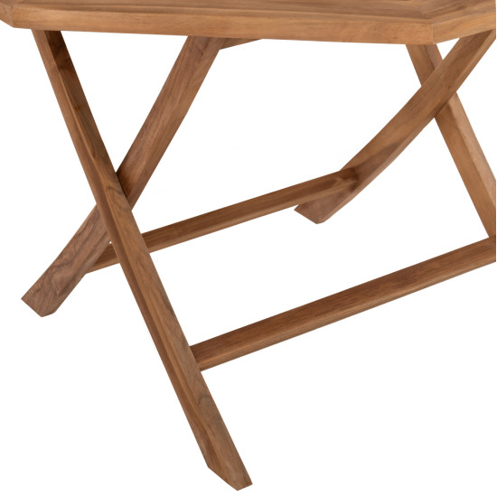 Τραπεζι πολυγωνο kendall πτυσσομενο hm9545 teak σε φυσικο χρωμα 120x120x75yεκ. **