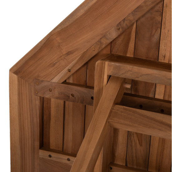 Τραπεζι πολυγωνο kendall πτυσσομενο hm9545 teak σε φυσικο χρωμα 120x120x75yεκ. **