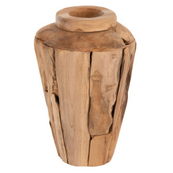Διακοσμητικο βαζο zenia hm7918 απο κομματια ανακυκλωμενου ξυλου teak σε φυσικο φ20x40yεκ. **