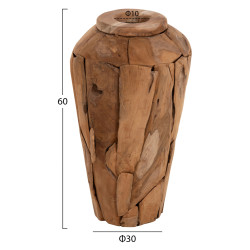 Διακοσμητικο βαζο zenia hm7919 απο κομματια ανακυκλωμενου ξυλου teak σε φυσικο φ30x60y εκ. ** Διακοσμητικο βαζο zenia hm7919 απο κομματια ανακυκλωμενου ξυλου teak σε φυσικο φ30x60y εκ. **