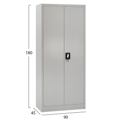 Ντουλαπα μεταλλικη hm5961.01 με χωρισμα διφυλλη ανοιχτο γκρι 90χ40χ180yεκ. **