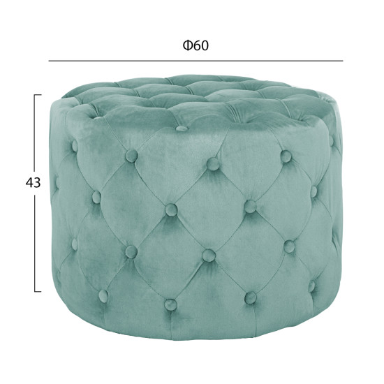 Σκαμπο kassie φυστικι βελουδο τυπου chesterfield hm8406.07 φ60x43υ εκ. **
