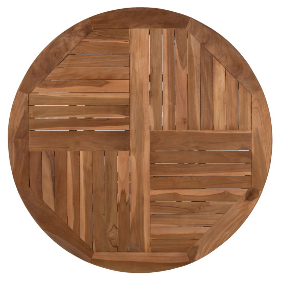 Τραπεζι στρογγυλο kendall πτυσσομενο hm9543 ξυλο τεακ σε φυσικο χρωμα φ106x73,5y εκ. **