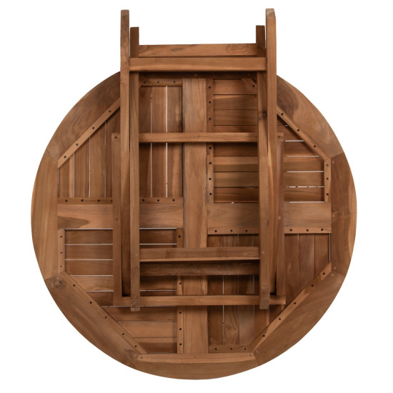 Τραπεζι στρογγυλο kendall πτυσσομενο hm9543 ξυλο τεακ σε φυσικο χρωμα φ106x73,5y εκ. **