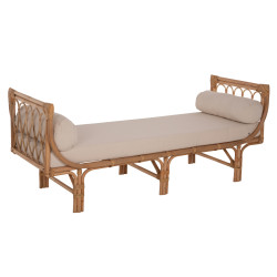 Καναπεσ εξωτερικου χωρου charmella hm9659 φυσικο rattan-μπεζ μαξιλαρια 187x69x76yεκ. **