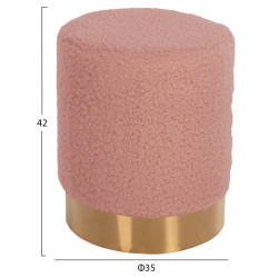 Σκαμπο levy hm8408.22 σαπιο μηλο μπουκλε υφασμα με χρυση βαση φ35x42υ εκ. ** Σκαμπο levy hm8408.22 σαπιο μηλο μπουκλε υφασμα με χρυση βαση φ35x42υ εκ. **