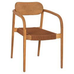 Πολυθρονα oslo hm9636.01 ξυλο teak φυσικο & καφε σχοινι 55x54x80y εκ. ** Πολυθρονα oslo hm9636.01 ξυλο teak φυσικο & καφε σχοινι 55x54x80y εκ. **