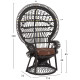 Πολυθρονα royal peacock hm9342.03 rattan μαυρο-μαξιλαρι καφε 114x72x150yεκ. **