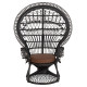Πολυθρονα royal peacock hm9342.03 rattan μαυρο-μαξιλαρι καφε 114x72x150yεκ. **