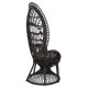 Πολυθρονα royal peacock hm9342.03 rattan μαυρο-μαξιλαρι καφε 114x72x150yεκ. **