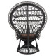 Πολυθρονα royal peacock hm9342.03 rattan μαυρο-μαξιλαρι καφε 114x72x150yεκ. **