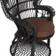 Πολυθρονα royal peacock hm9342.03 rattan μαυρο-μαξιλαρι καφε 114x72x150yεκ. **