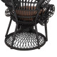 Πολυθρονα royal peacock hm9342.03 rattan μαυρο-μαξιλαρι καφε 114x72x150yεκ. **
