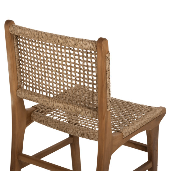 Καρεκλα τραπεζαριασ nesha hm9386.11 ξυλο τεακ με σχοινι viro 50x56x85υεκ. ** Καρεκλα τραπεζαριασ nesha hm9386.11 ξυλο τεακ με σχοινι viro 50x56x85υεκ. **
