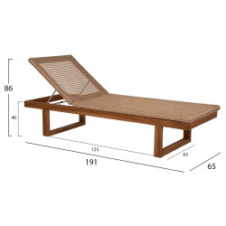 Ξαπλωστρα patron hm5993 teak ξυλο και σχοινι viro σε πλεξη wicker 191x65x86yεκ. ** Ξαπλωστρα patron hm5993 teak ξυλο και σχοινι viro σε πλεξη wicker 191x65x86yεκ. **