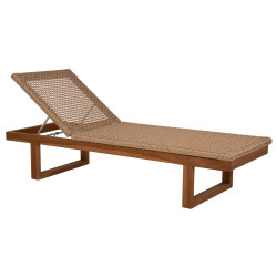 Ξαπλωστρα patron hm5993 teak ξυλο και σχοινι viro σε πλεξη wicker 191x65x86yεκ. **