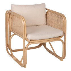 Πολυθρονα wendy hm9816 rattan σε φυσικο χρωμα-λευκα μαξιλαρια 73x72x84yεκ. **