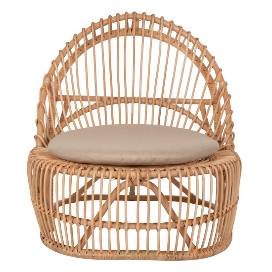 Πολυθρονα entropy hm9840.01 rattan φυσικο με εκρου μαξιλαρι 80x97x85υεκ. **