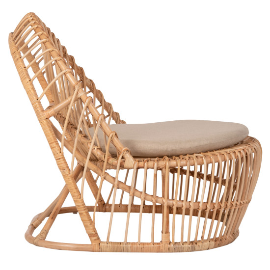 Πολυθρονα entropy hm9840.01 rattan φυσικο με εκρου μαξιλαρι 80x97x85υεκ. **