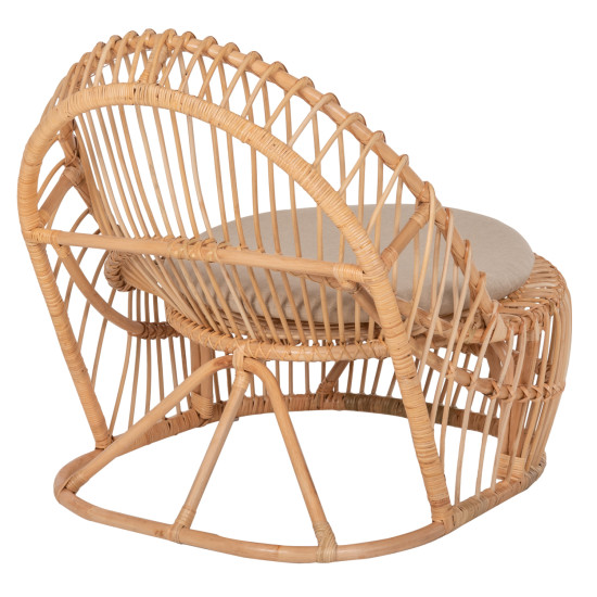 Πολυθρονα entropy hm9840.01 rattan φυσικο με εκρου μαξιλαρι 80x97x85υεκ. **