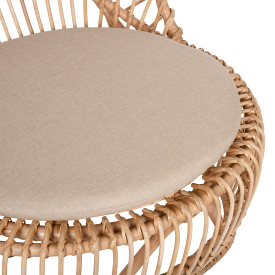 Πολυθρονα entropy hm9840.01 rattan φυσικο με εκρου μαξιλαρι 80x97x85υεκ. **